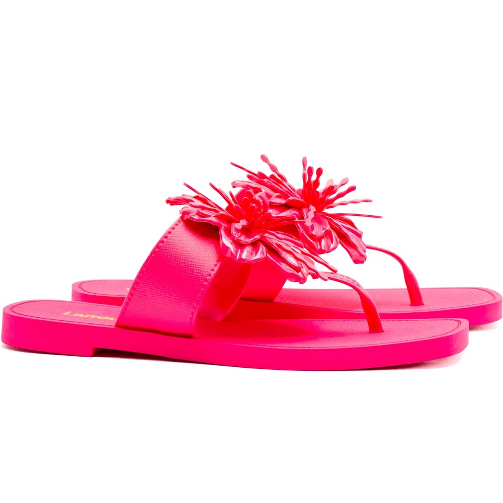 NEW Larroude Hibiscus Jelly Flat Sandal